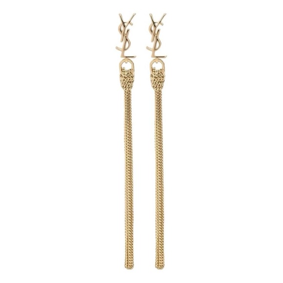 SAINT LAURENT YSL logo tassel earrings